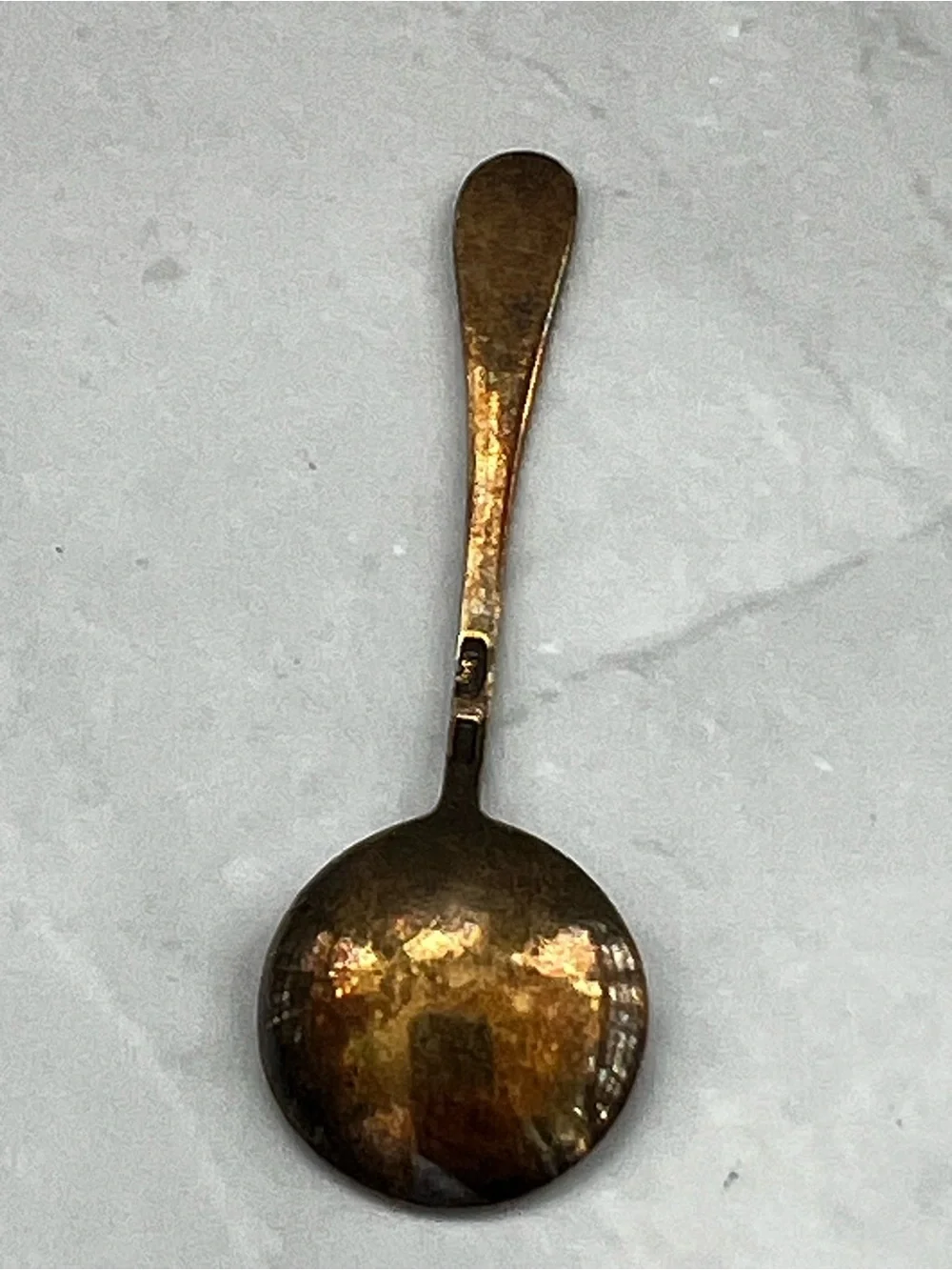 Vintage Soviet-era 875 silver miniature salt spoon